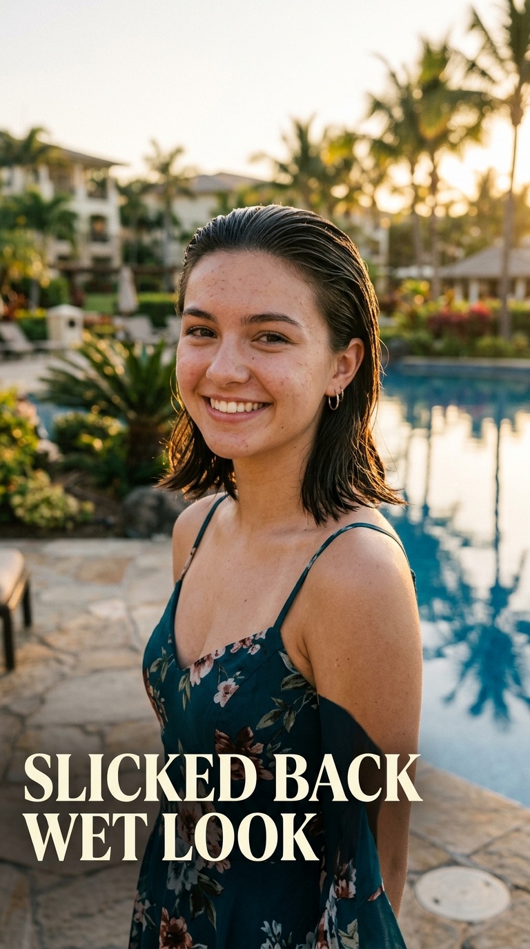 Slicked Back Wet Look