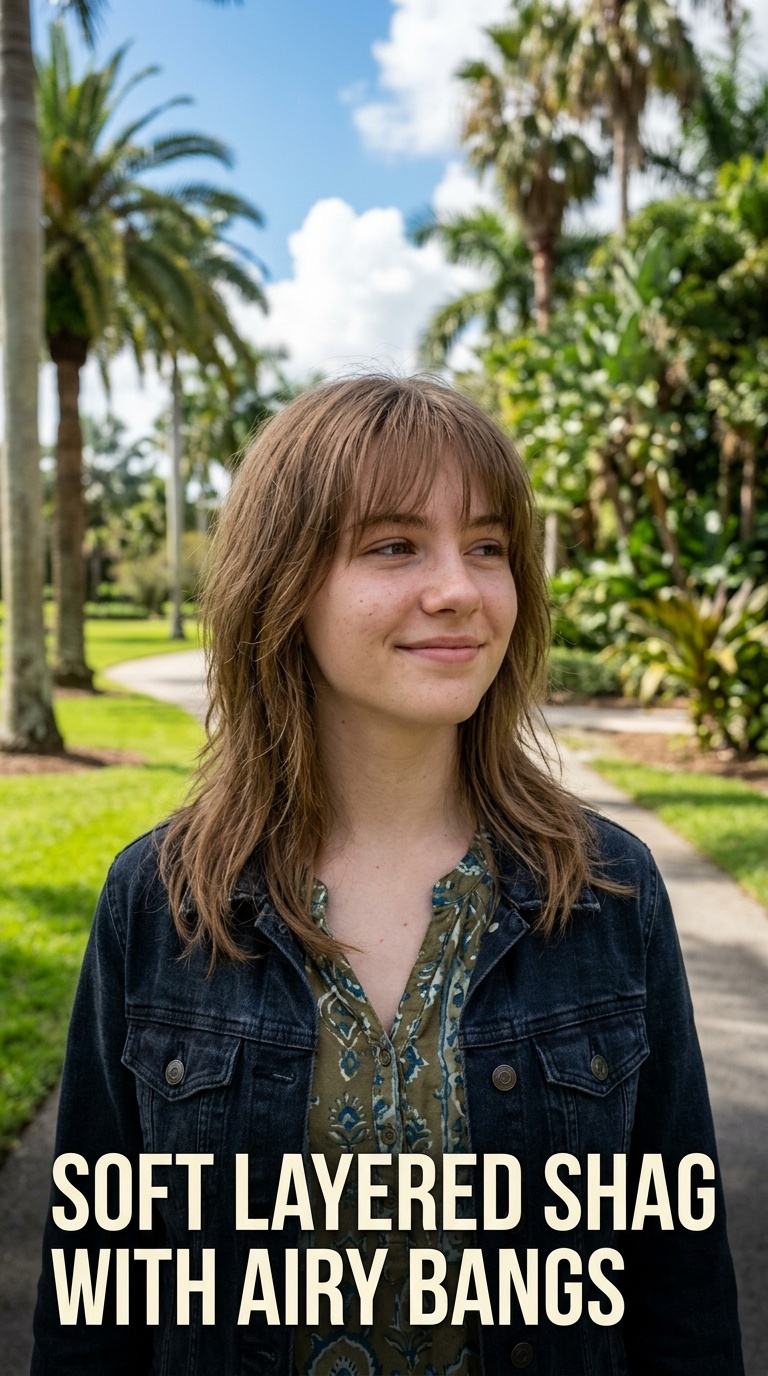 Soft Layered Shag with Airy Bangs
