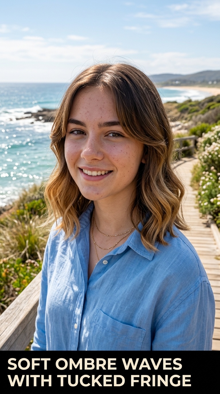 Soft Ombre Waves with Tucked Fringe