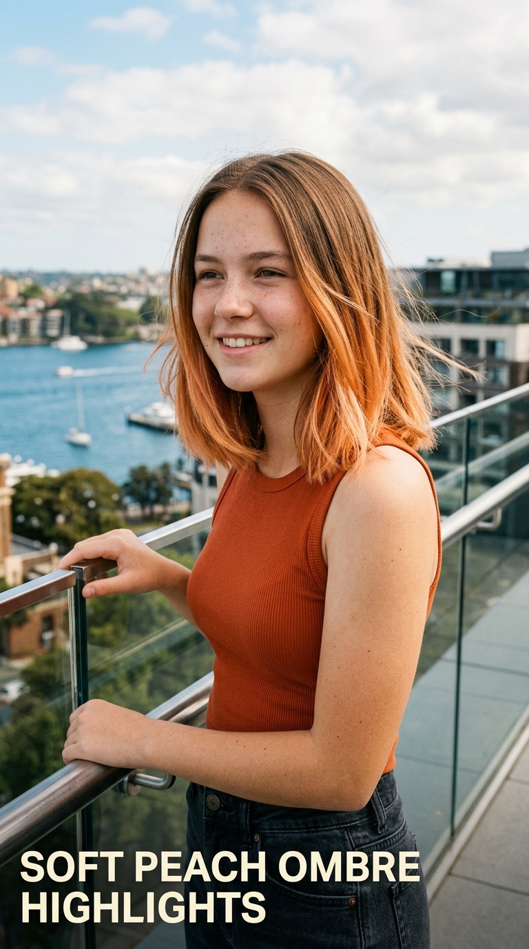 Soft Peach Ombre Highlights
