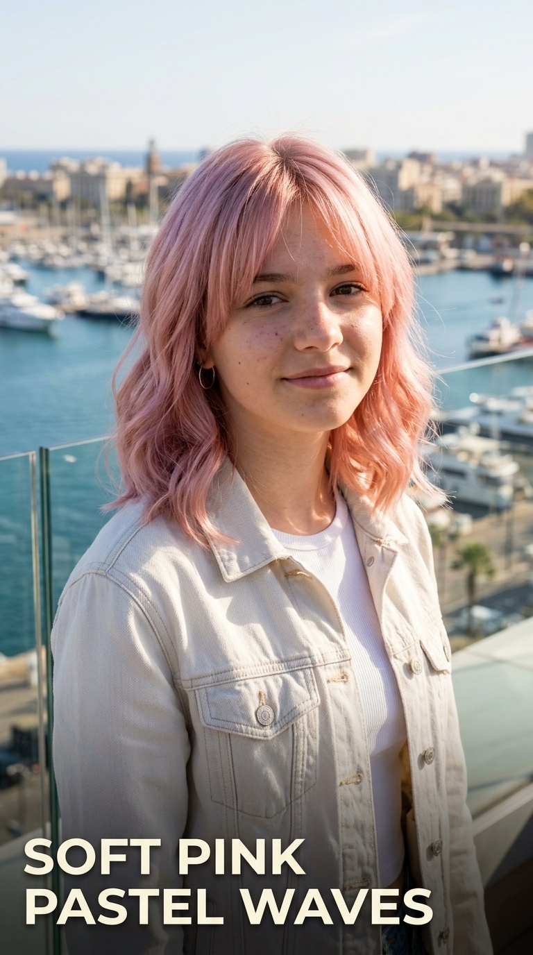 Soft Pink Pastel Waves