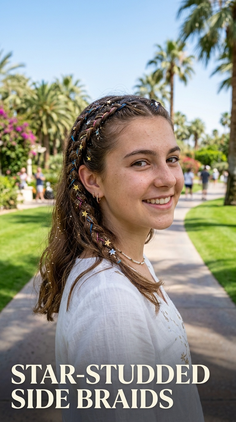 Star-Studded Side Braids