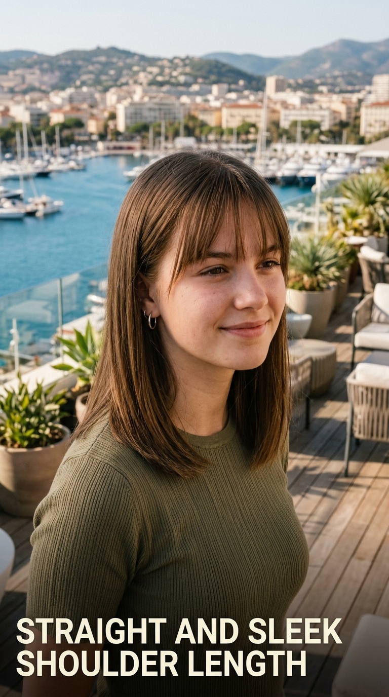 Straight and Sleek Shoulder Length