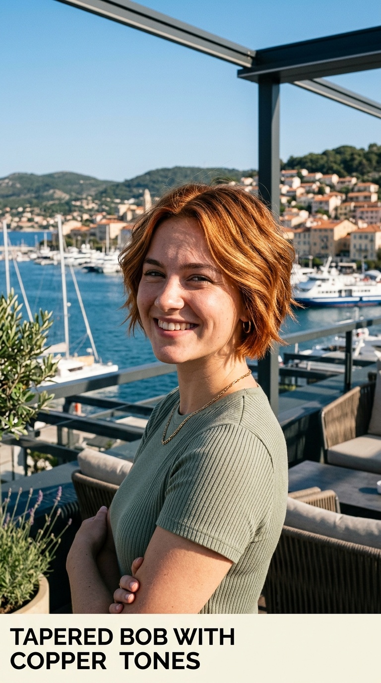 Tapered Bob with Copper Tones
