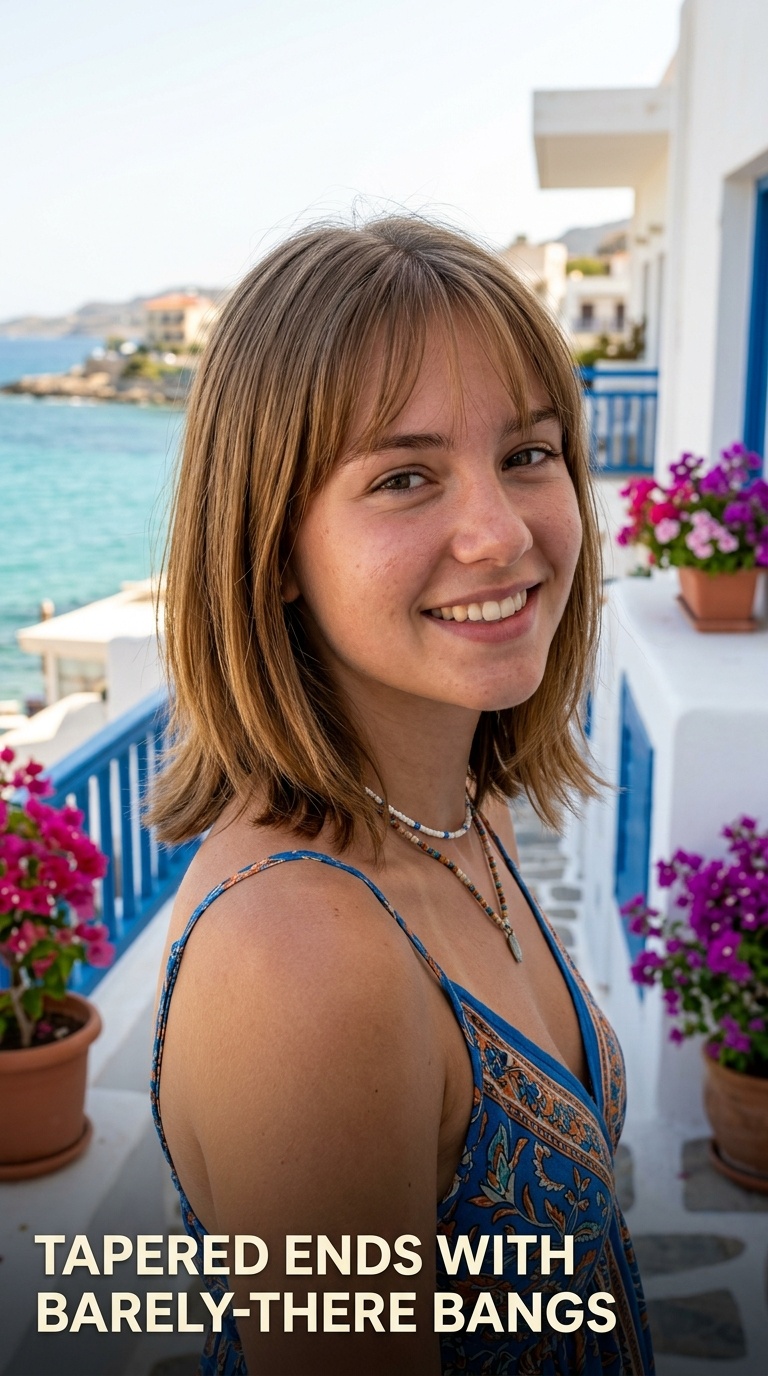 Tapered Ends with Barely-There Bangs