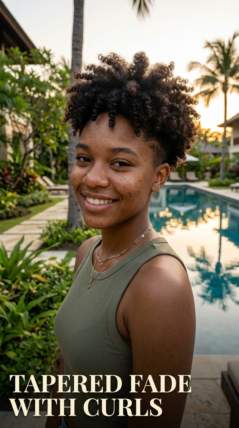 Tapered Fade with Curls