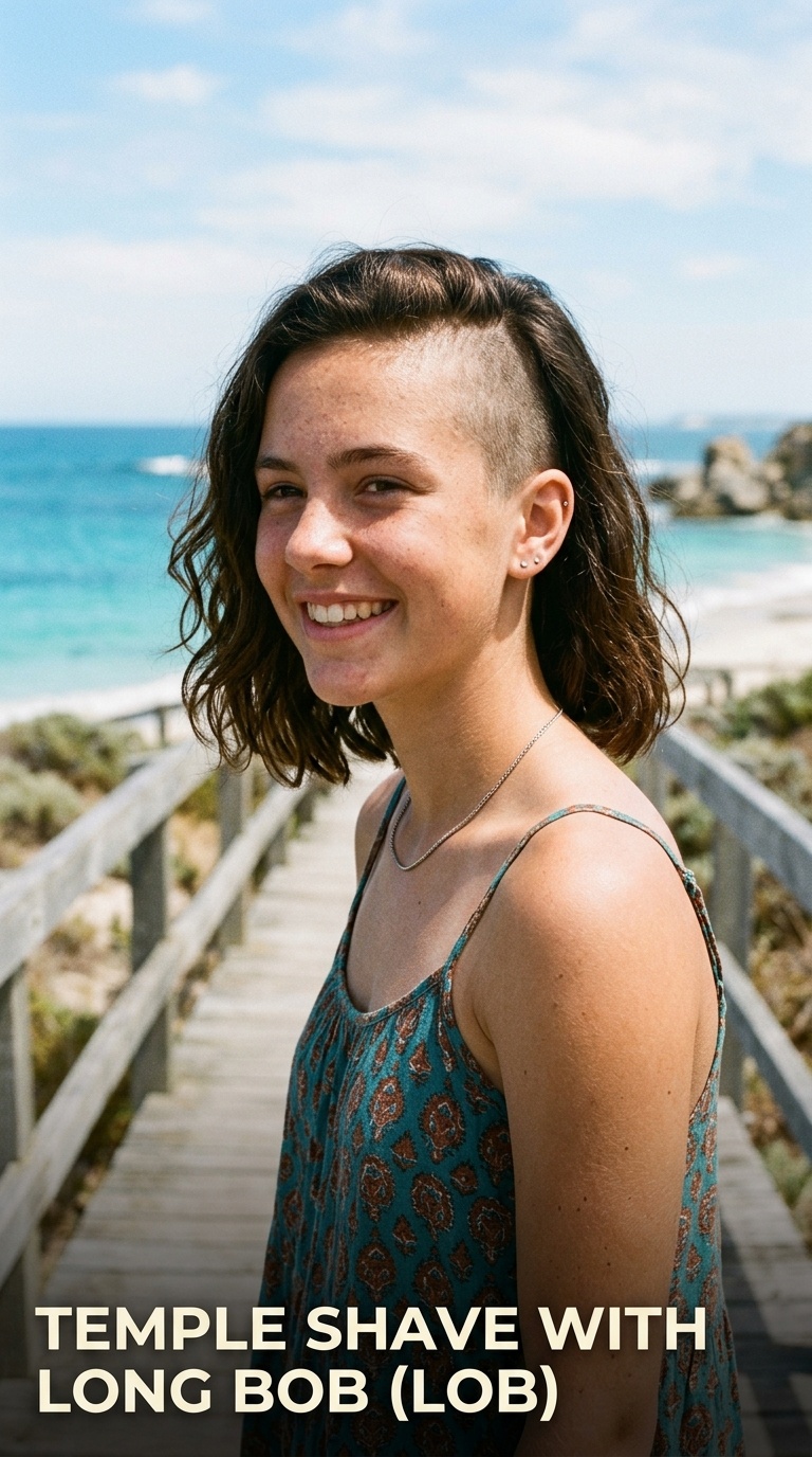 Temple Shave with Long Bob (Lob)