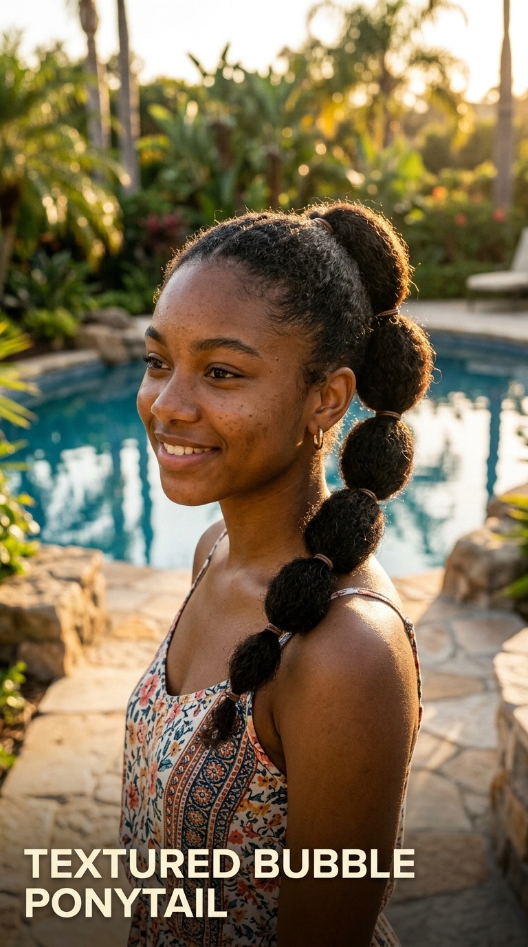 Textured Bubble Ponytail