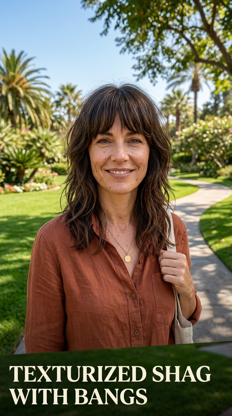 Texturized Shag with Bangs