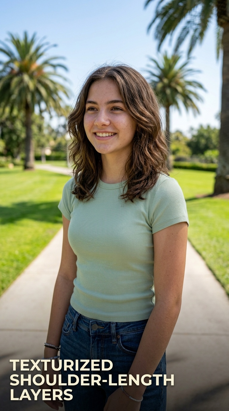 Texturized Shoulder-Length Layers