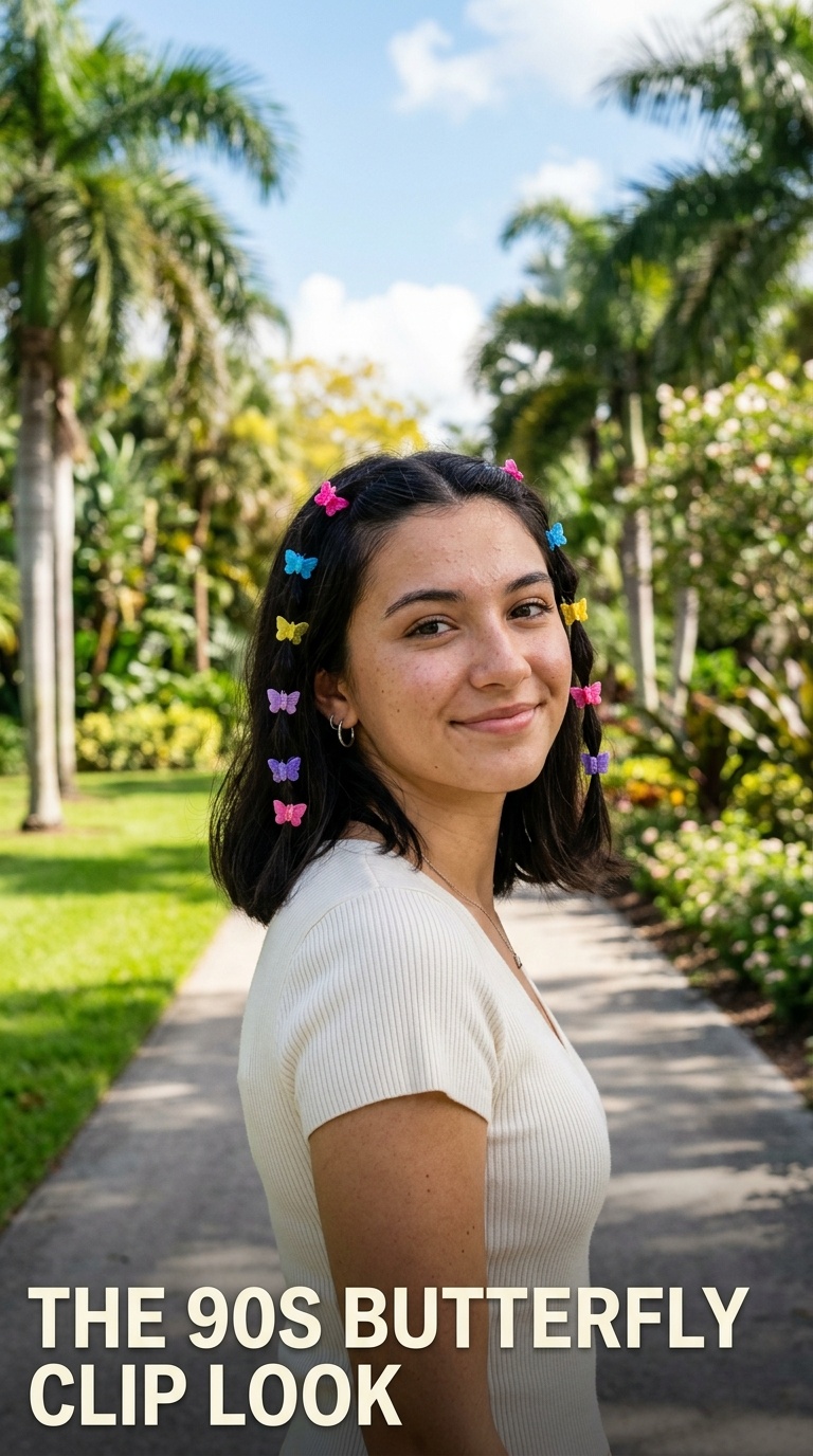 The 90s Butterfly Clip Look