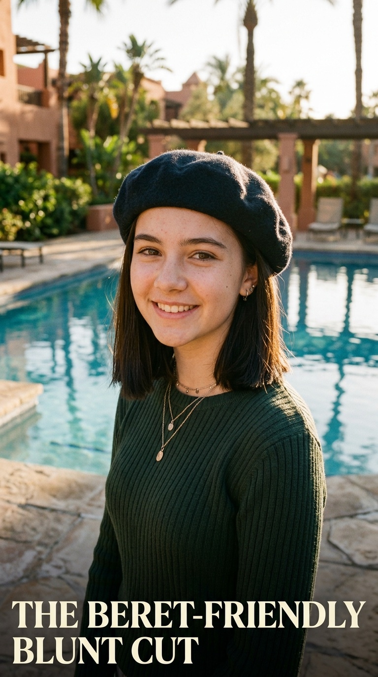 The Beret-Friendly Blunt Cut
