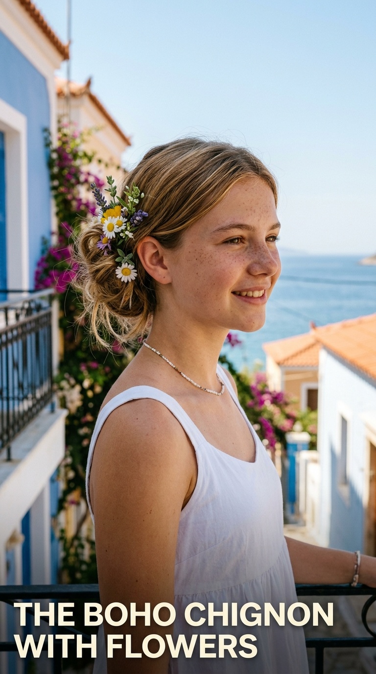 The Boho Chignon with Flowers