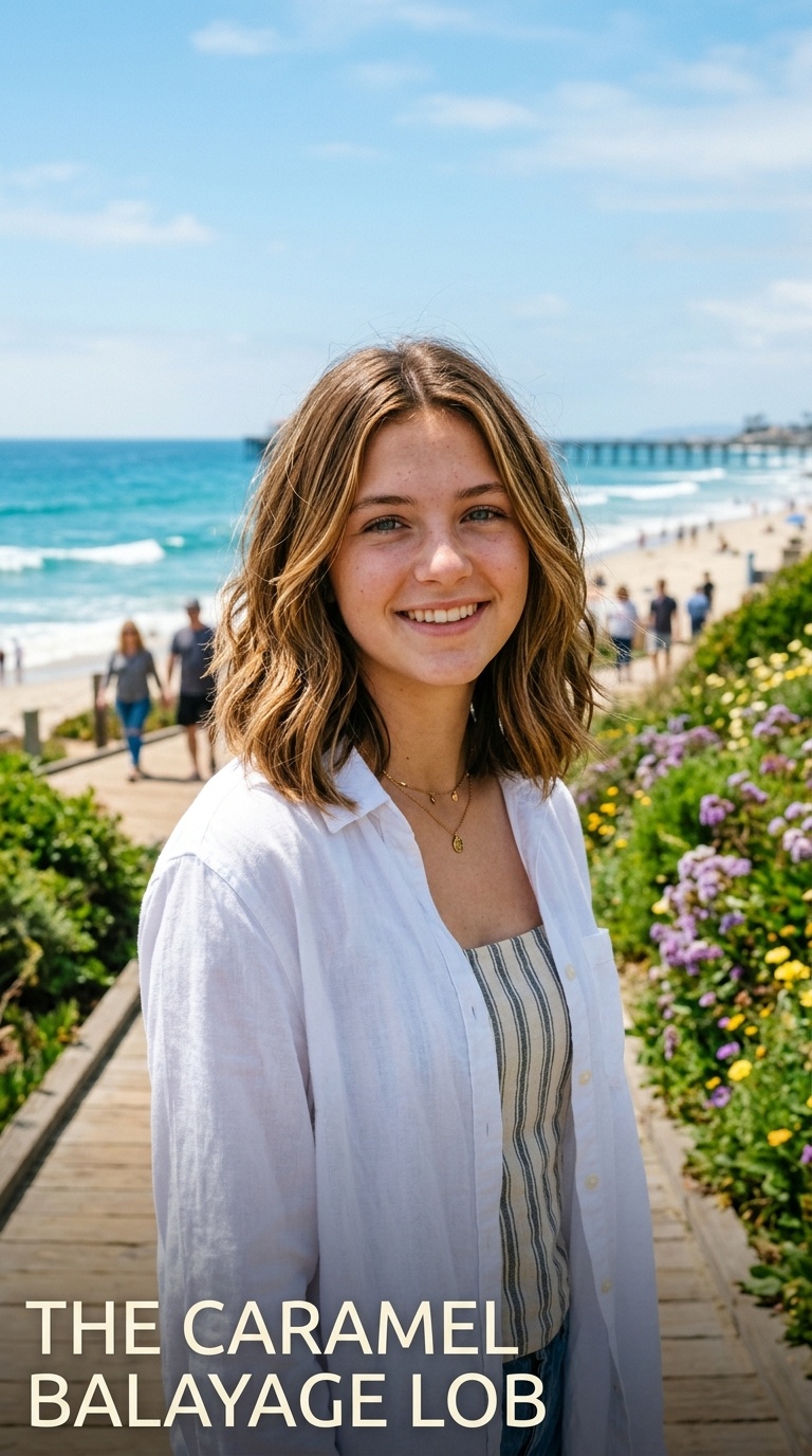The Caramel Balayage Lob