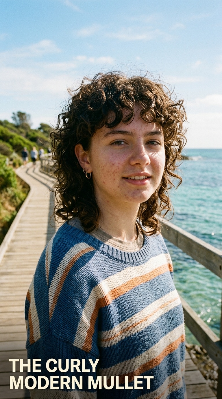 The Curly Modern Mullet