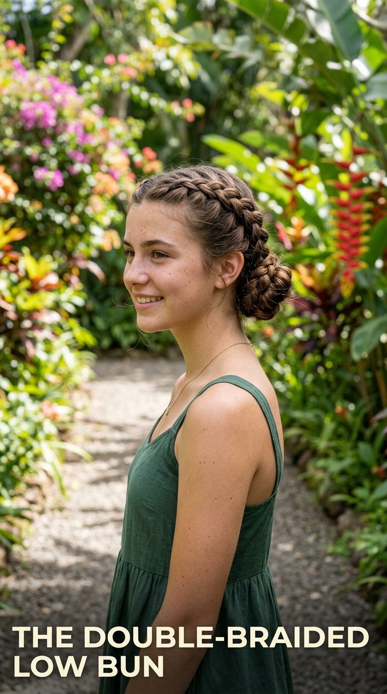 The Double-Braided Low Bun