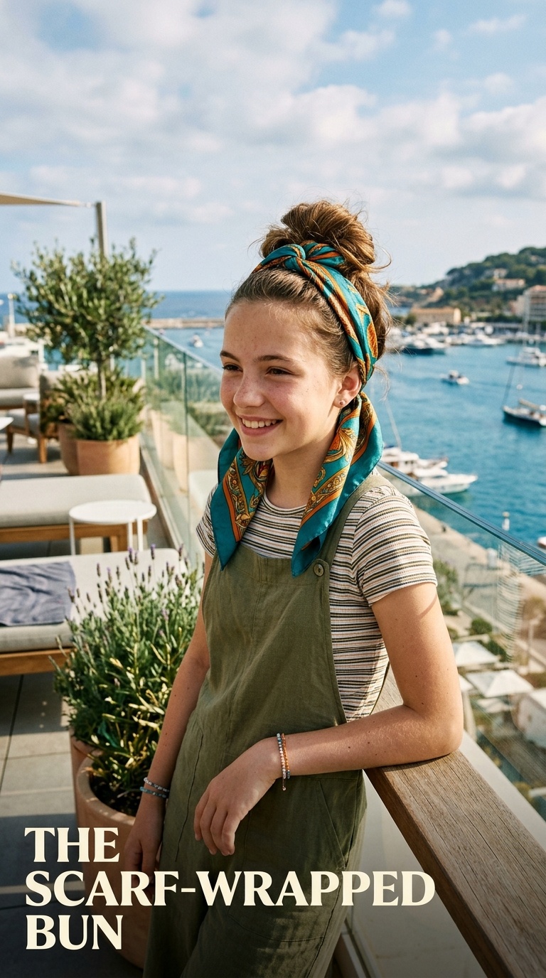 The Scarf-Wrapped Bun