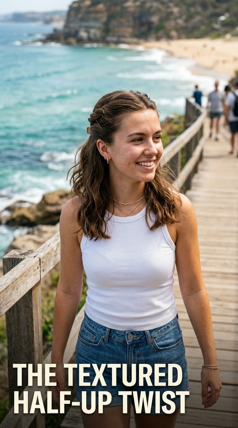 The Textured Half-Up Twist