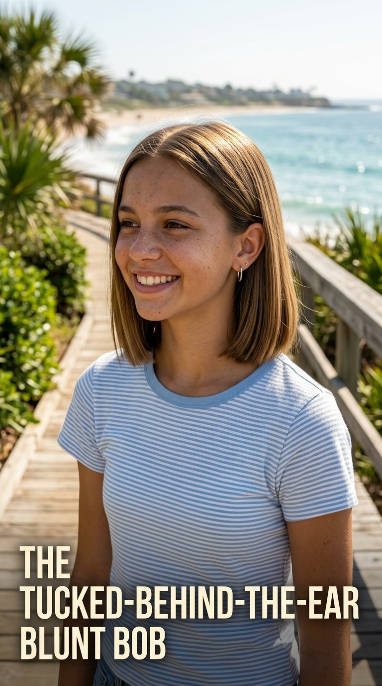 The Tucked-Behind-the-Ear Blunt Bob