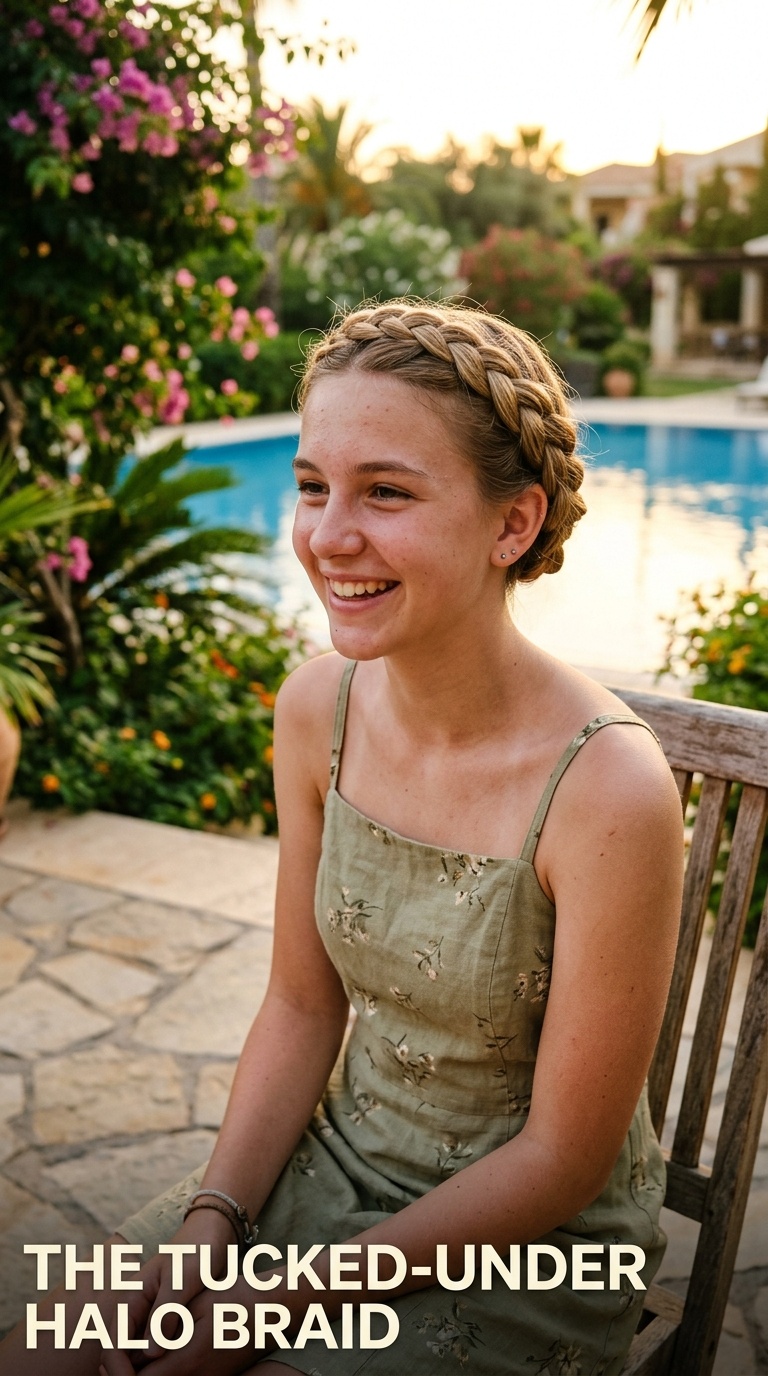 The Tucked-Under Halo Braid