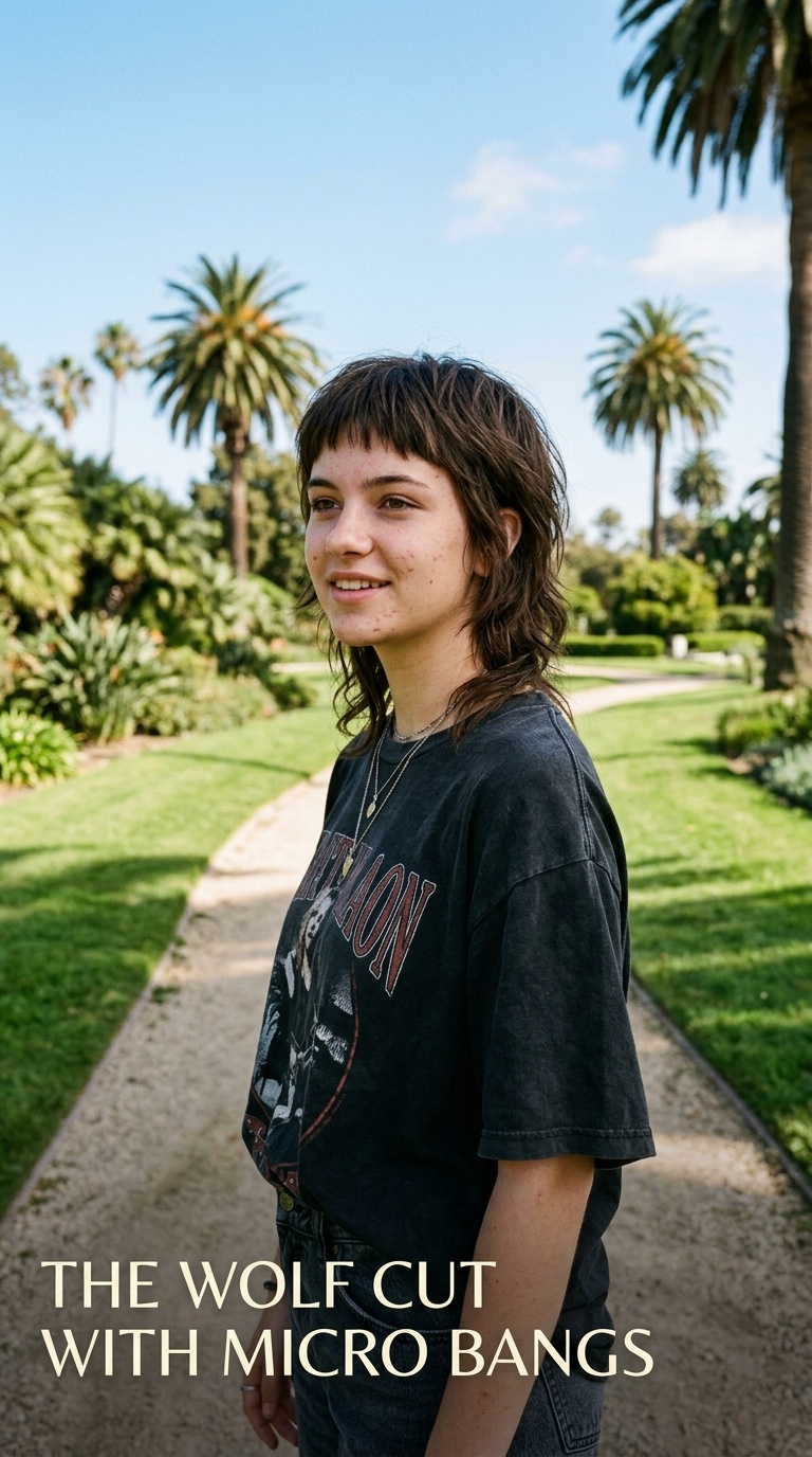 The Wolf Cut with Micro Bangs
