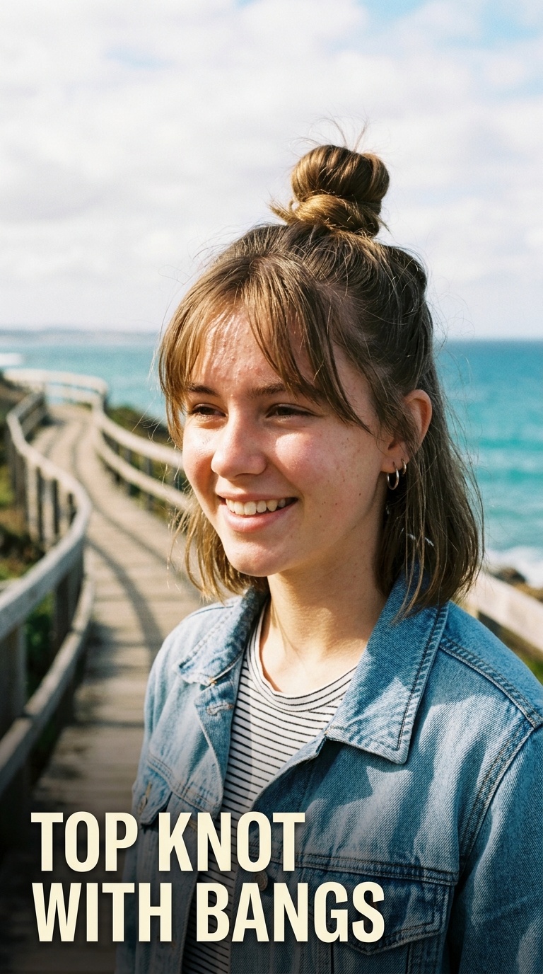 Top Knot with Bangs