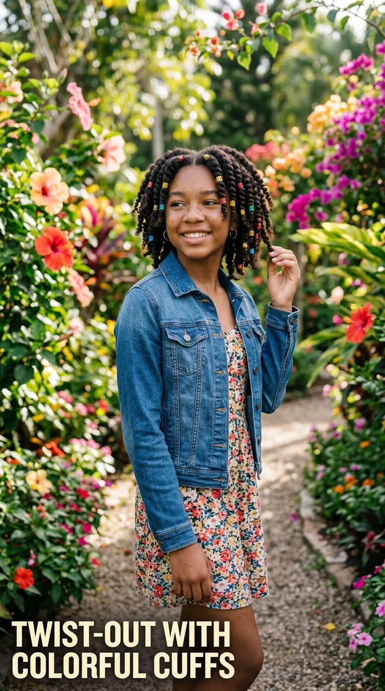 Twist-Out with Colorful Cuffs