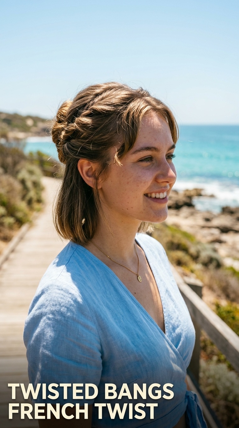 Twisted Bangs French Twist