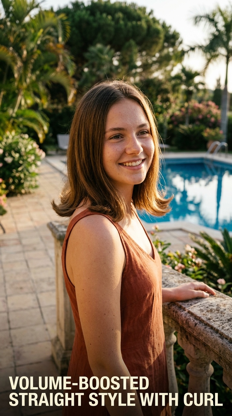 Volume-Boosted Straight Style with Curl