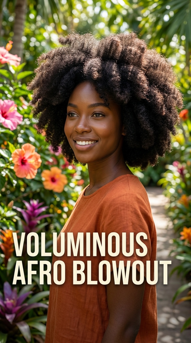 Voluminous Afro Blowout