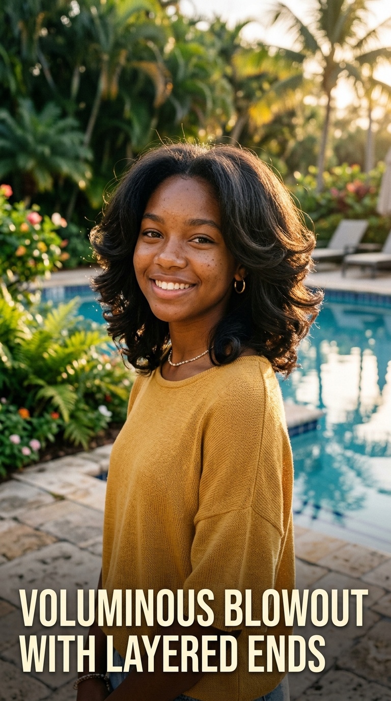 Voluminous Blowout with Layered Ends