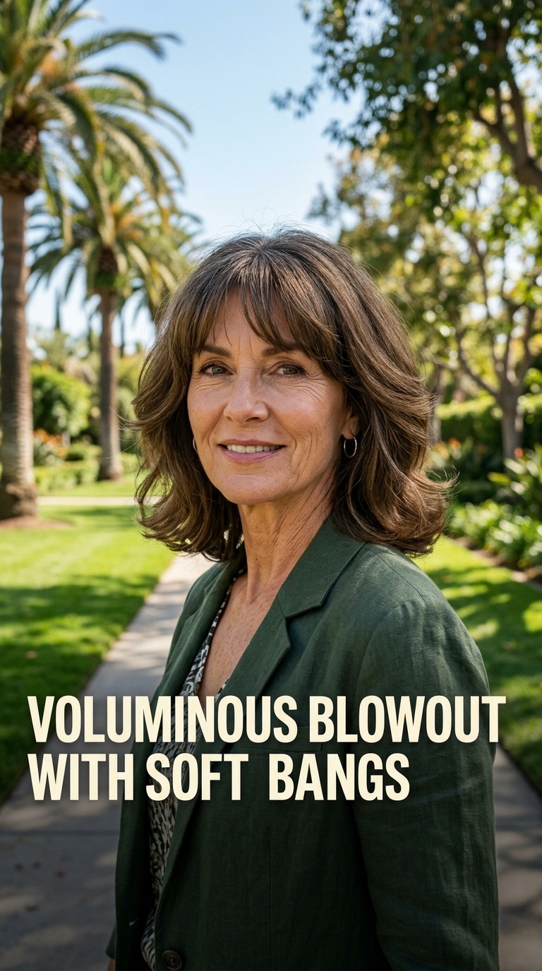 Voluminous Blowout with Soft Bangs