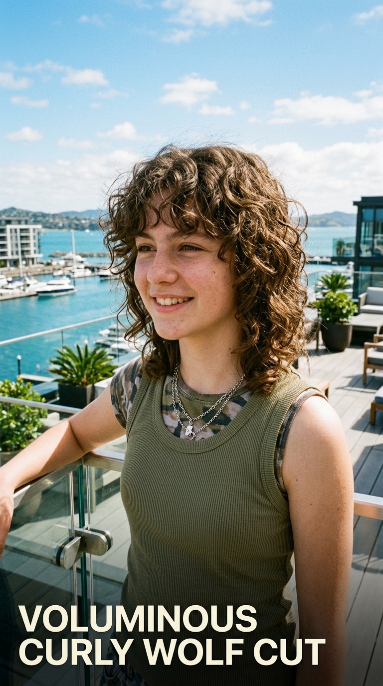 Voluminous Curly Wolf Cut