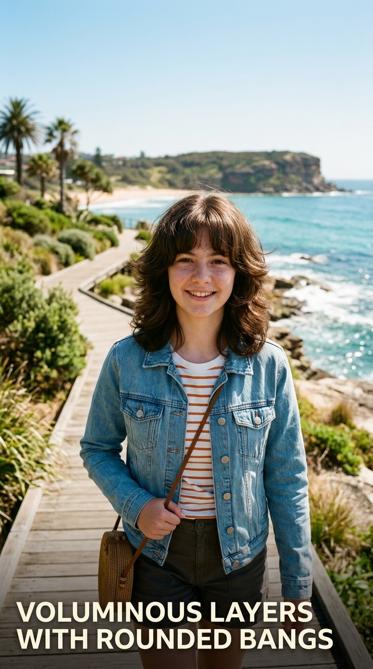 Voluminous Layers with Rounded Bangs