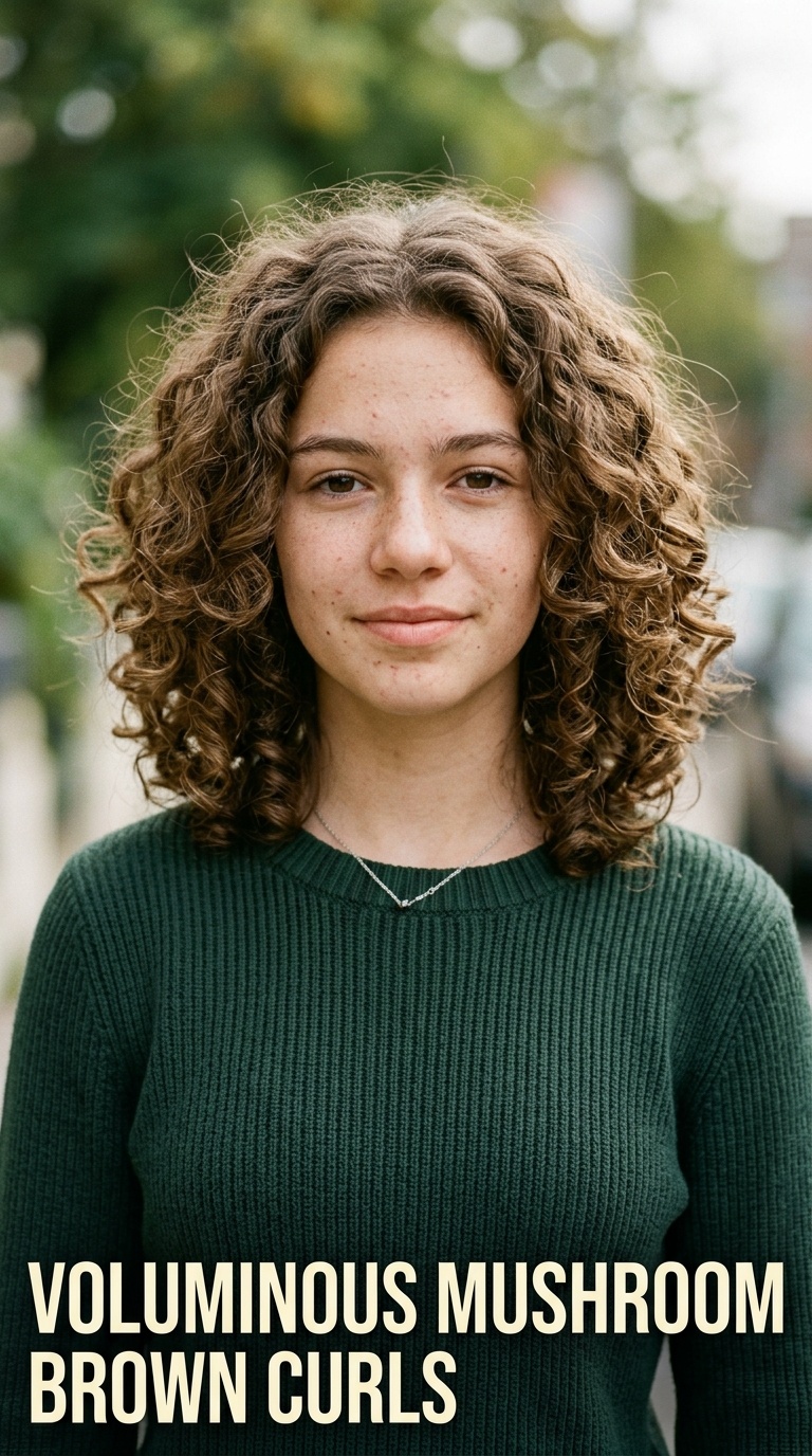 Voluminous Mushroom Brown Curls