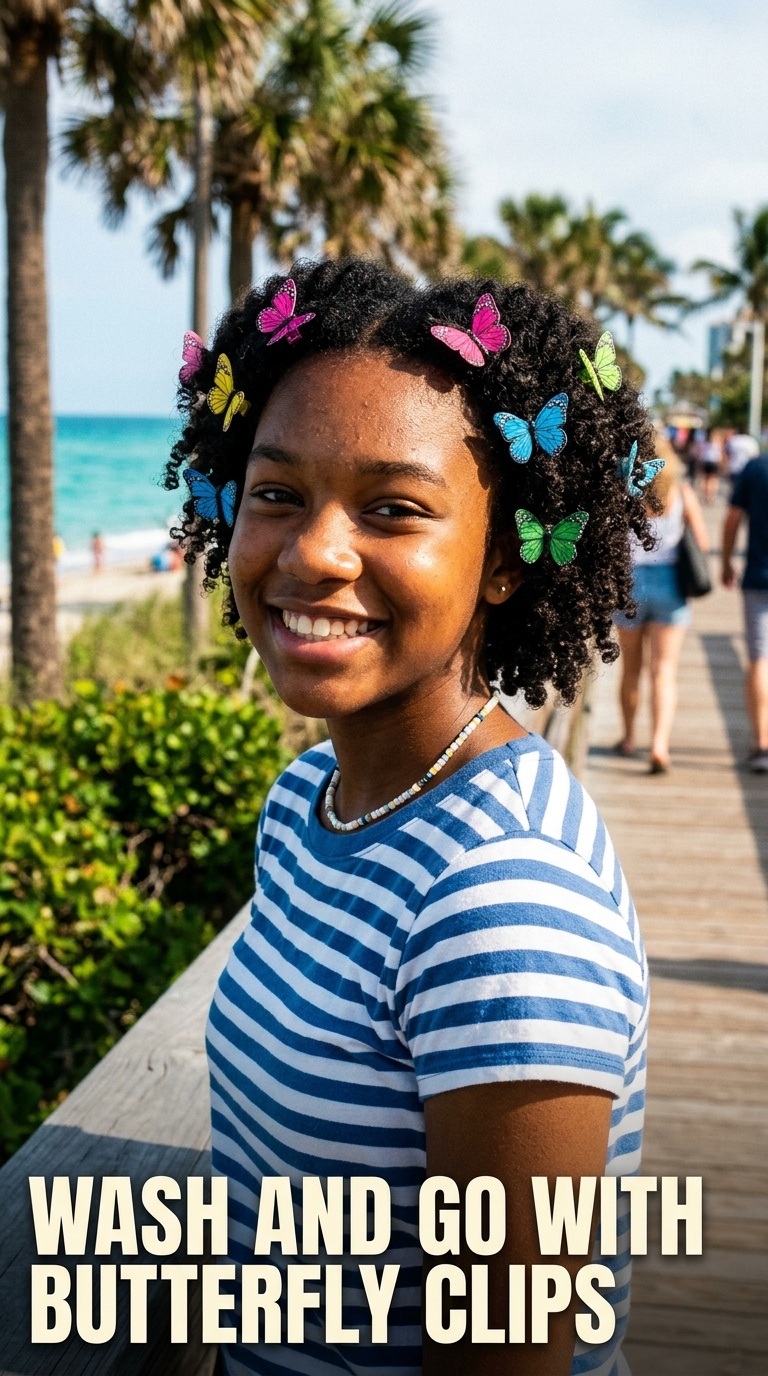 Wash and Go with Butterfly Clips