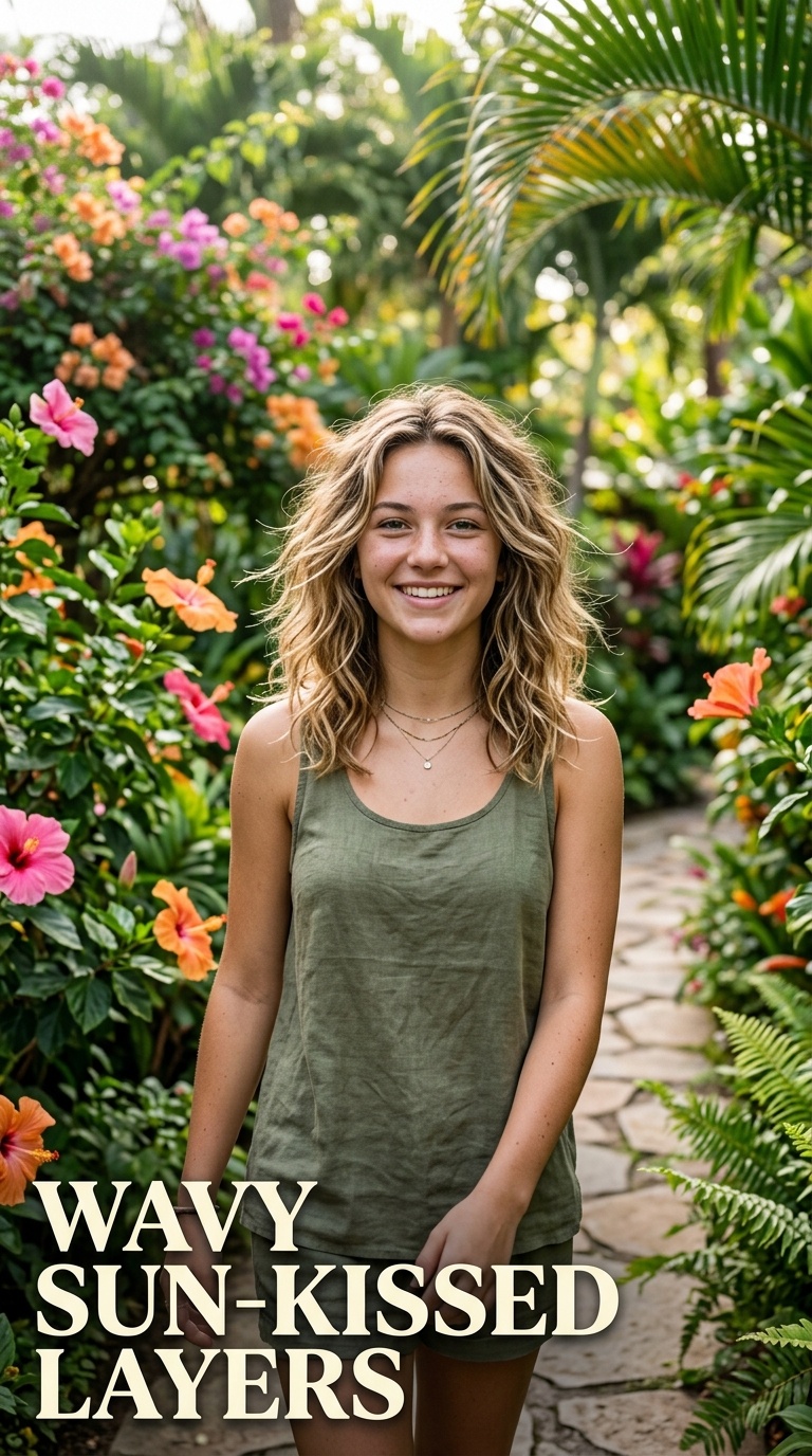 Wavy Sun-Kissed Layers