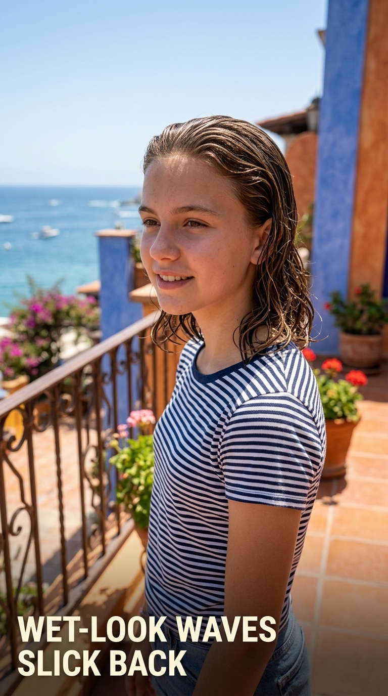 Wet-Look Waves Slick Back