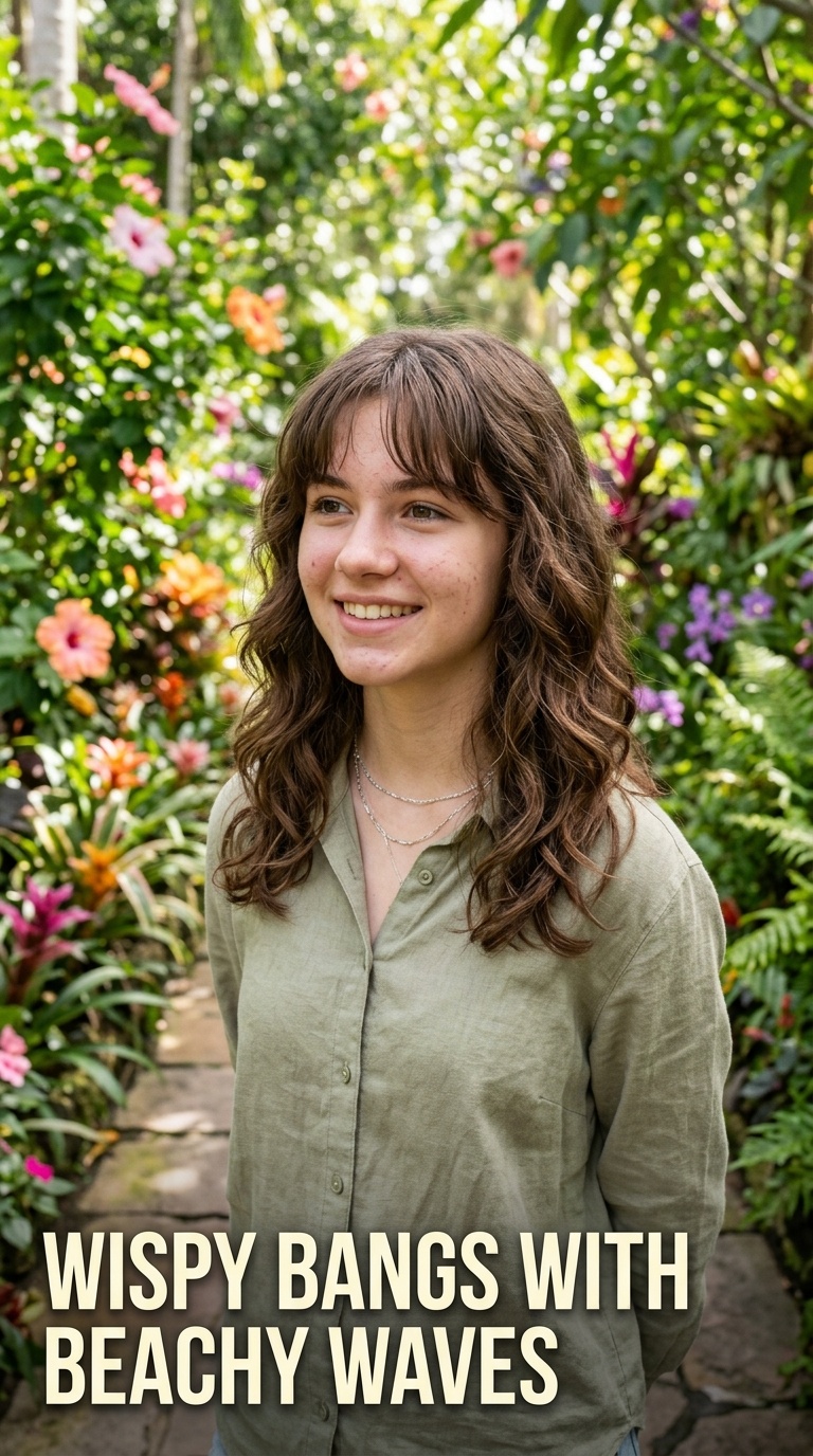 Wispy Bangs with Beachy Waves