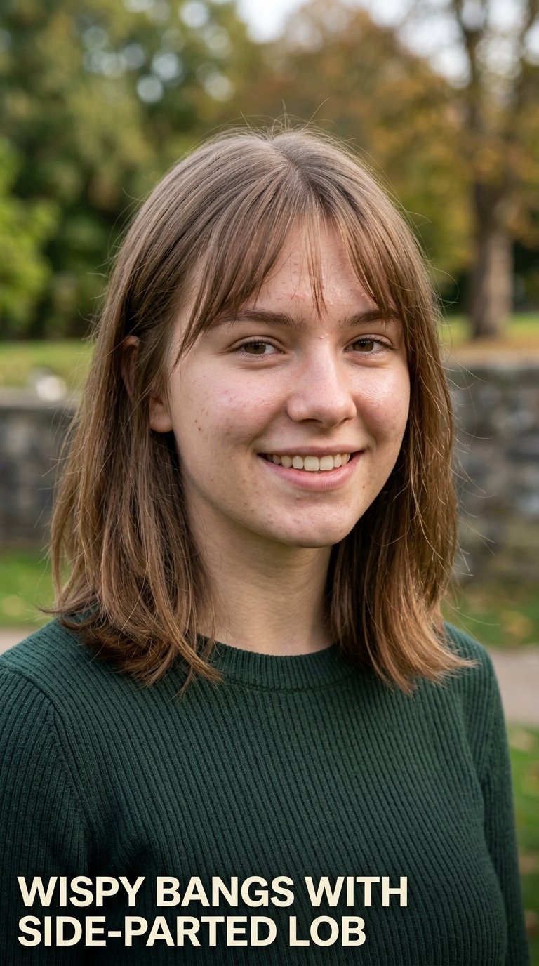 Wispy Bangs with Side-Parted Lob