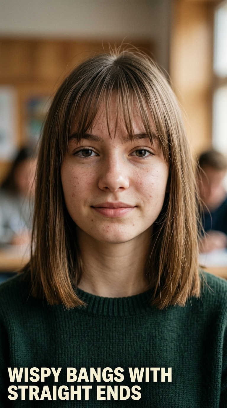 Wispy Bangs with Straight Ends