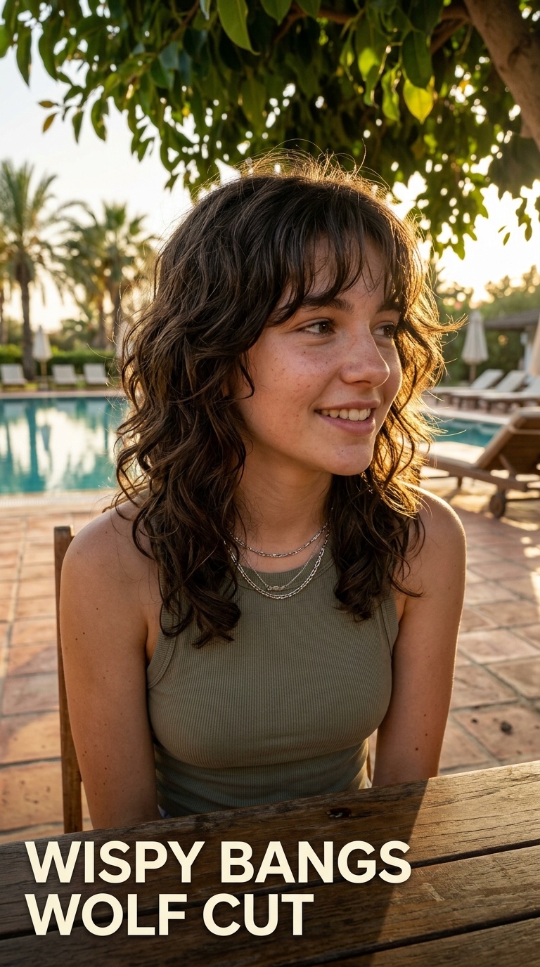 Wispy Bangs Wolf Cut