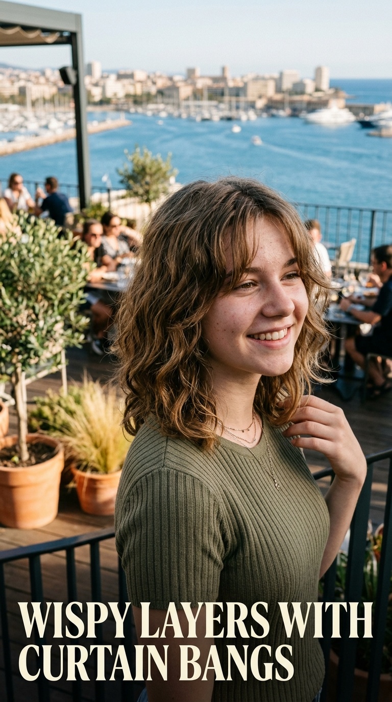 Wispy Layers with Curtain Bangs