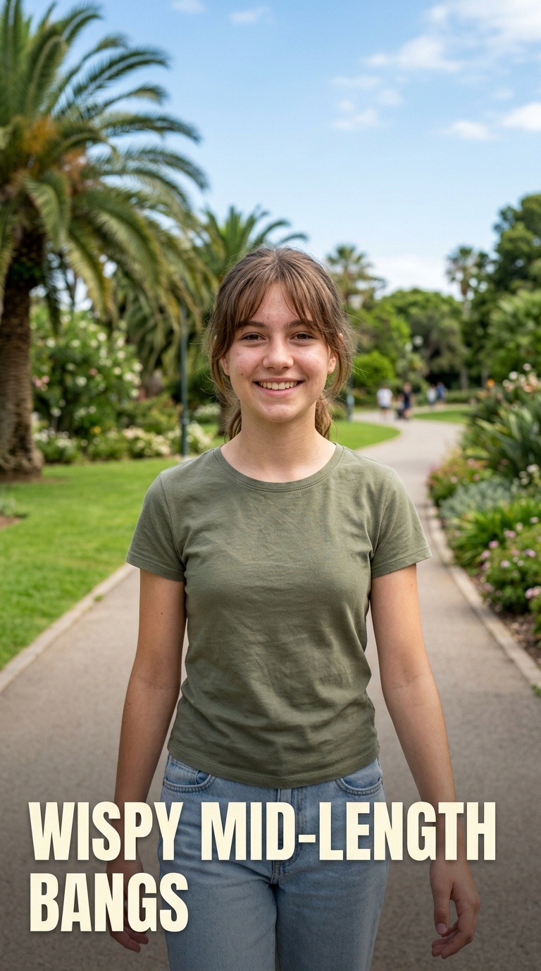Wispy Mid-Length Bangs