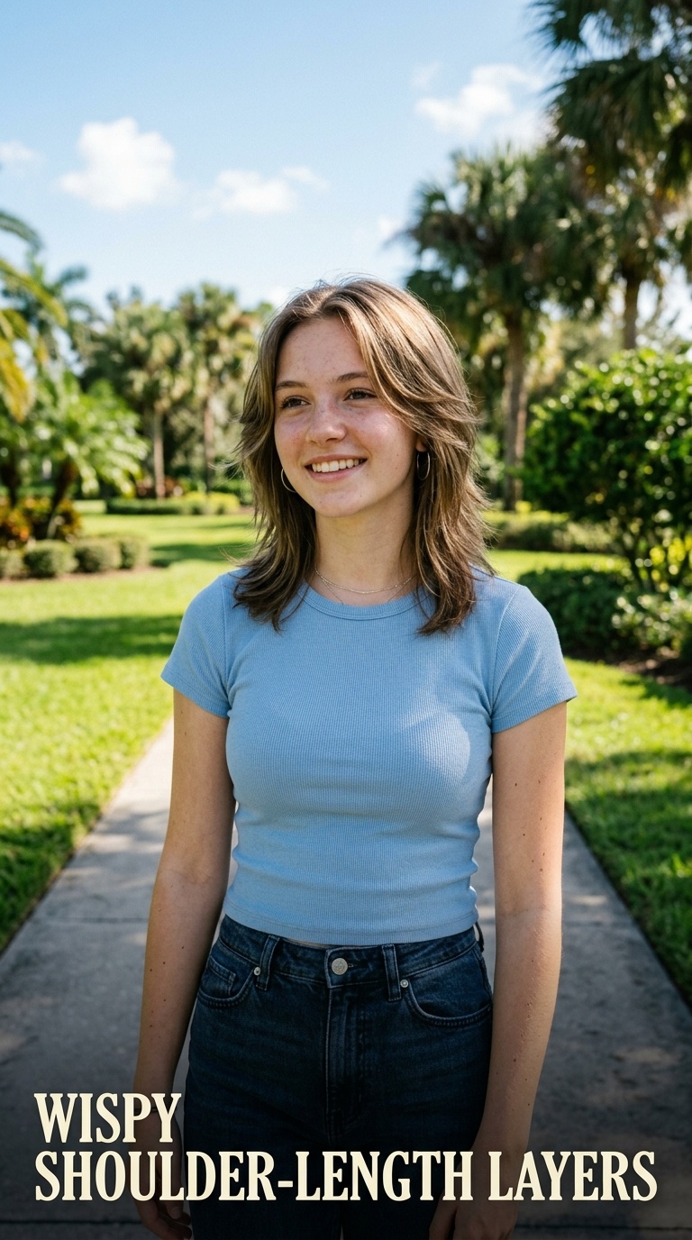 Wispy Shoulder-Length Layers