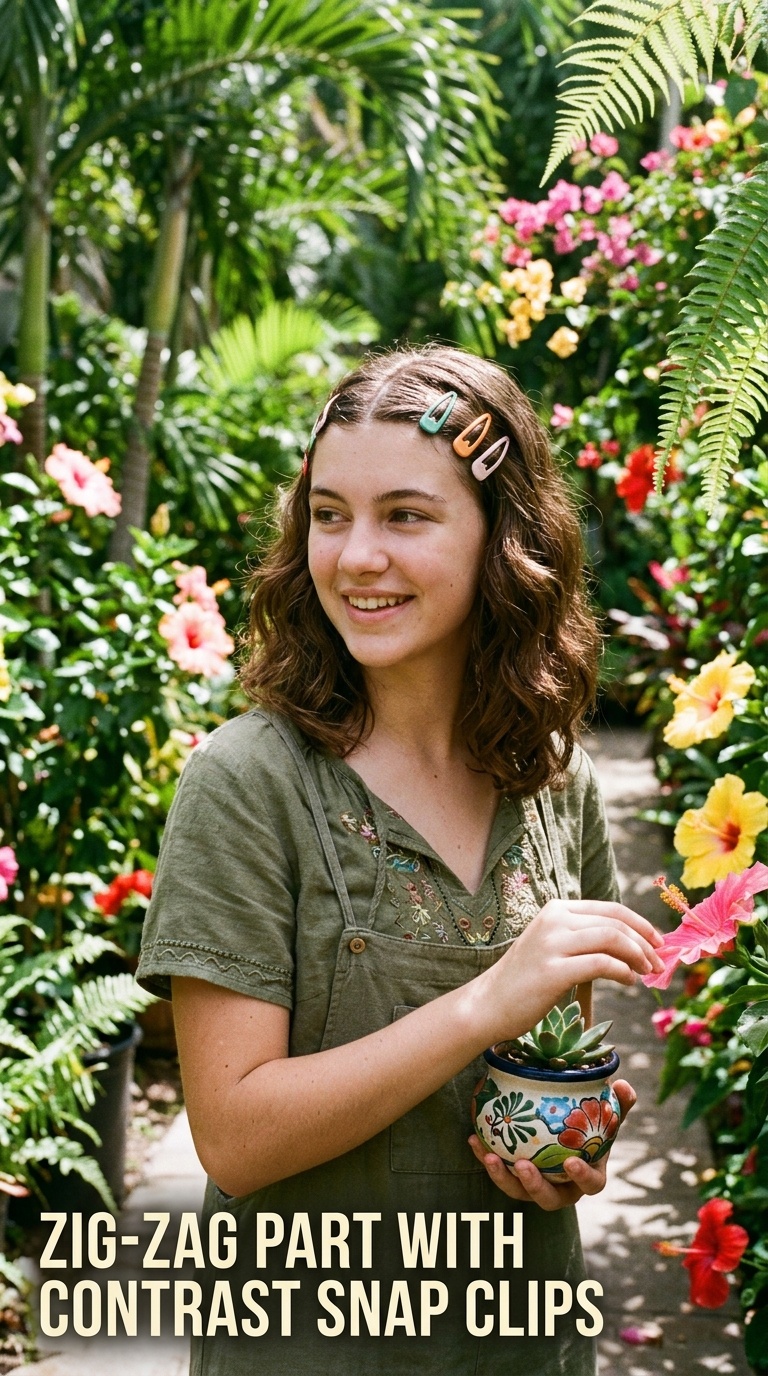 Zig-Zag Part with Contrast Snap Clips