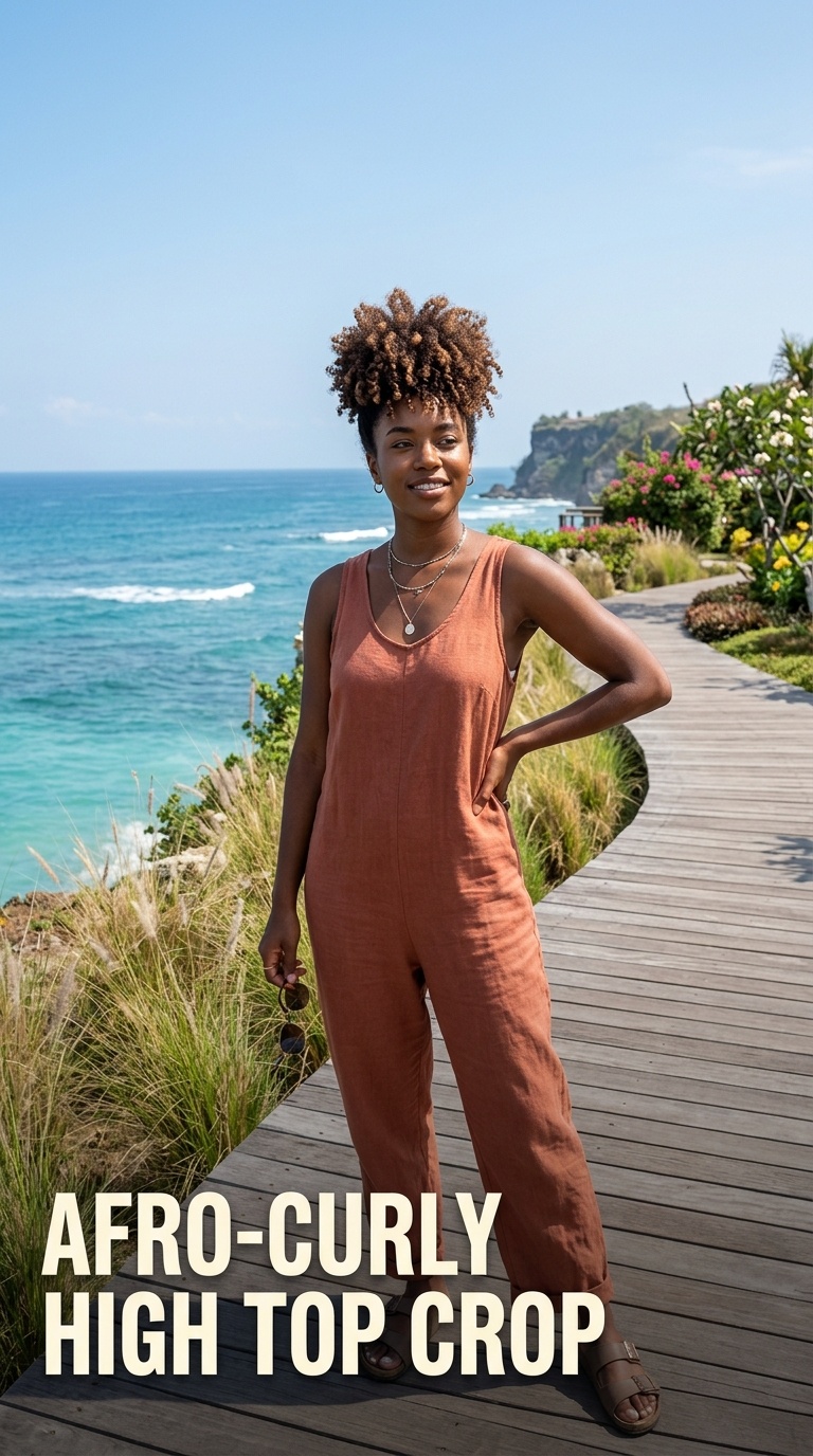 Afro-Curly High Top Crop