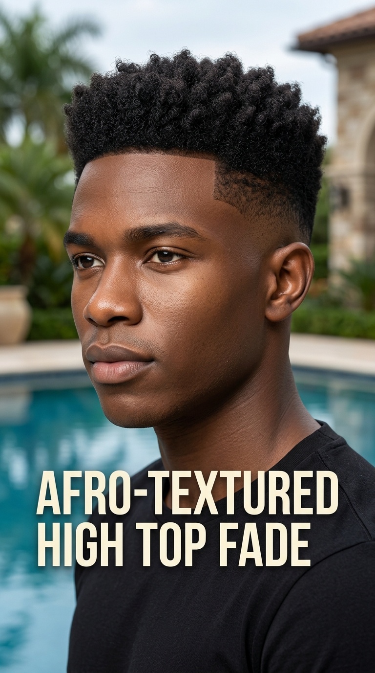 Afro-Textured High Top Fade