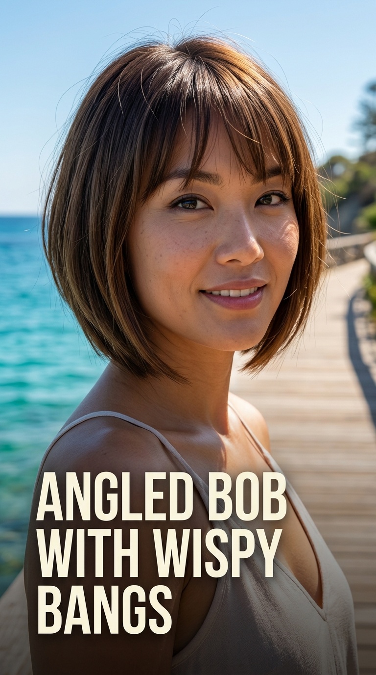 Angled Bob with Wispy Bangs
