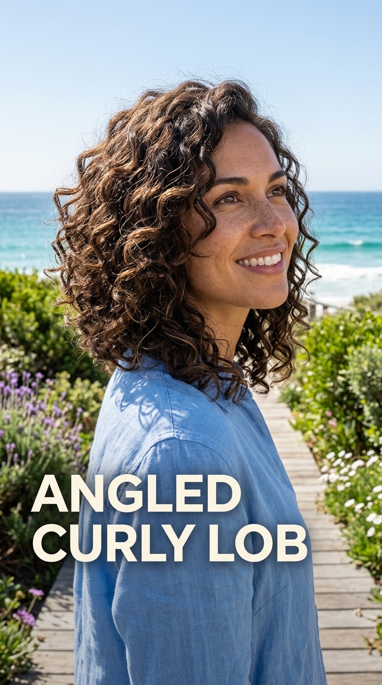 Angled Curly Lob